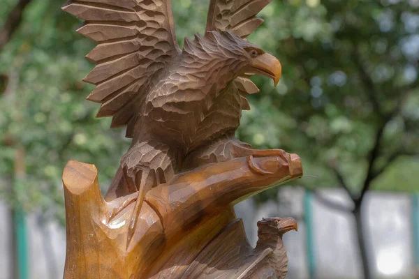 Escultura Madera Águila Encontrada Los Cárpatos Ucranianos — Foto de Stock