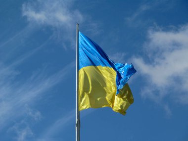 Bayrak direğinde Ukrayna ya da Ukrayna bayrağı