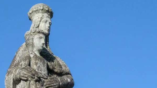 Maria Dio Con Piccolo Gesù Cristo Tra Braccia Monumento Pietra — Foto Stock