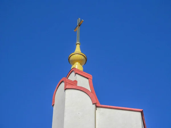 Belo Edifício Igreja Cristã Ucraniana Durante Culto Domingo Ternopil Ucrânia — Fotografia de Stock