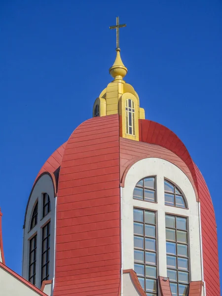 Schönes Gebäude Der Ukrainischen Christlichen Kirche Während Des Sonntagsgottesdienstes Ternopil — Stockfoto