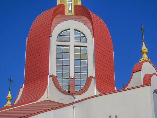 Schönes Gebäude Der Ukrainischen Christlichen Kirche Während Des Sonntagsgottesdienstes Ternopil — Stockfoto