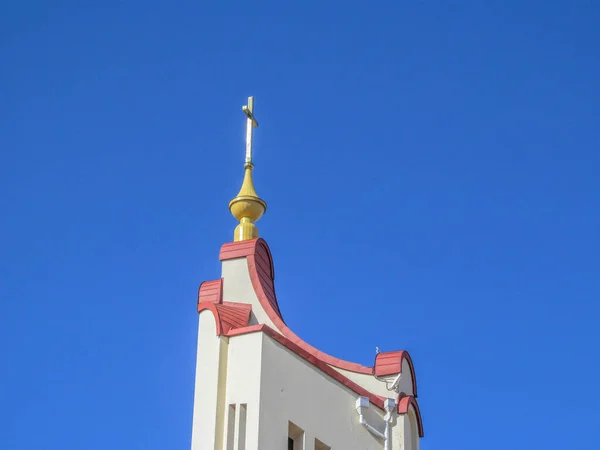 Schönes Gebäude Der Ukrainischen Christlichen Kirche Während Des Sonntagsgottesdienstes Ternopil — Stockfoto