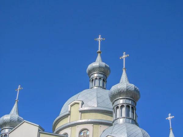 Beau Bâtiment Église Chrétienne Ukrainienne Pendant Culte Dimanche Ternopil Ukraine — Photo