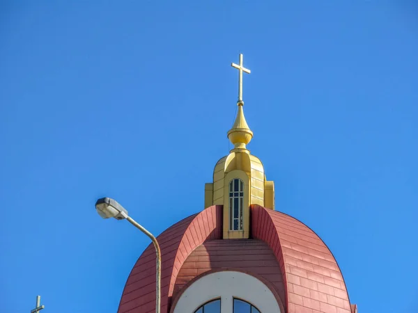 Schönes Gebäude Der Ukrainischen Christlichen Kirche Während Des Sonntagsgottesdienstes Ternopil — Stockfoto