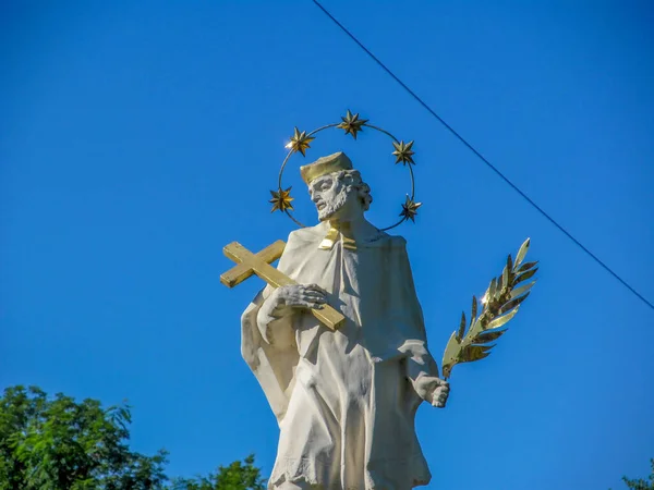 Monumentul Sfântului Jan Nepomuk Este Sfântul Patron Republicii Cehe Râurilor — Fotografie, imagine de stoc