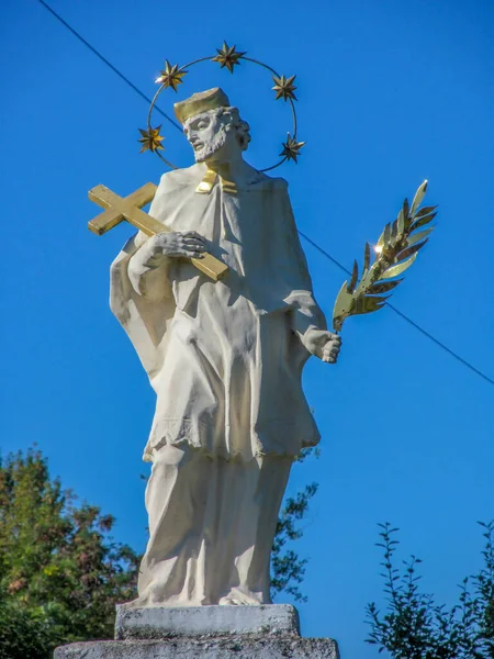 Monumentet Til Jan Nepomuk Skytshelgen Tjekkiet Floder Broer Rejsende Ternopil - Stock-foto