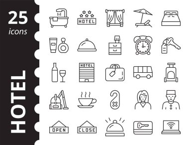Otel ikonları. Özet ağ sembolleri koleksiyonu.