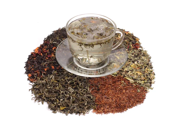 Green tea and teas - assorted — Stock Photo, Image