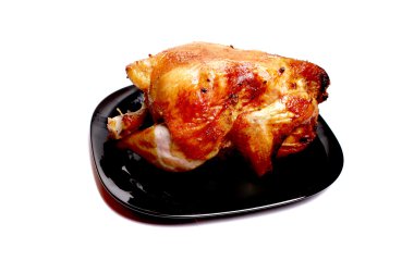 yalıtılmış bir arka plan üzerinde kabuk ile kızarmış tavuk