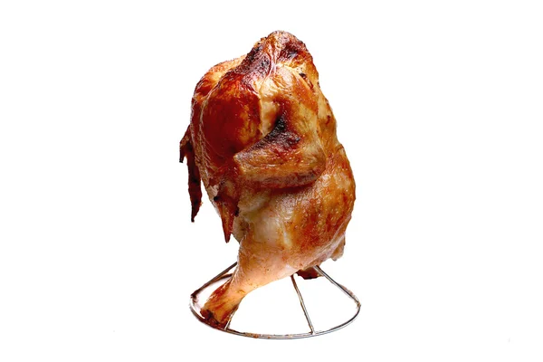 Gebakken kip met korst op een geïsoleerde achtergrond — Stockfoto