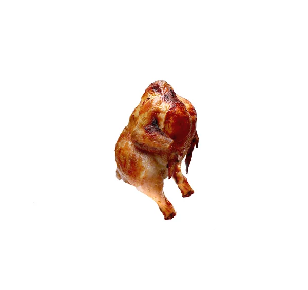 Smażony kurczak z skorupy na na białym tle — Zdjęcie stockowe