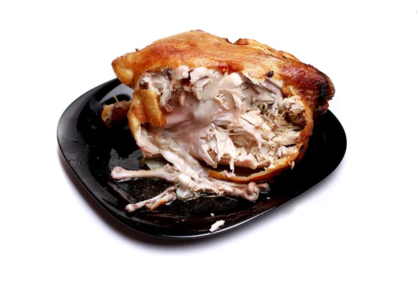 Pollo frito con corteza sobre un fondo aislado —  Fotos de Stock