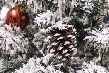 Noel ağacı, Noel ve Yeni Yıl arkaplanı ayrıntıları.