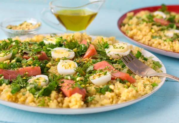 Lezzetli bir kahvaltı yemek kedgeree. — Stok fotoğraf