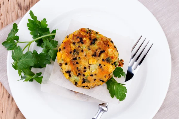 Vegetarian patties or burger made with chickpeas — Stock Photo, Image