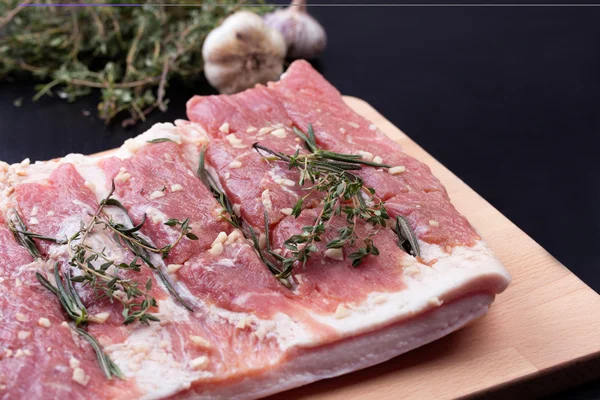 Pork belly with herbs spices — Stock Photo, Image