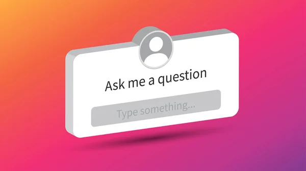 Bana sosyal medya çıkartması tasarımını sor. Vektör illüstrasyonu