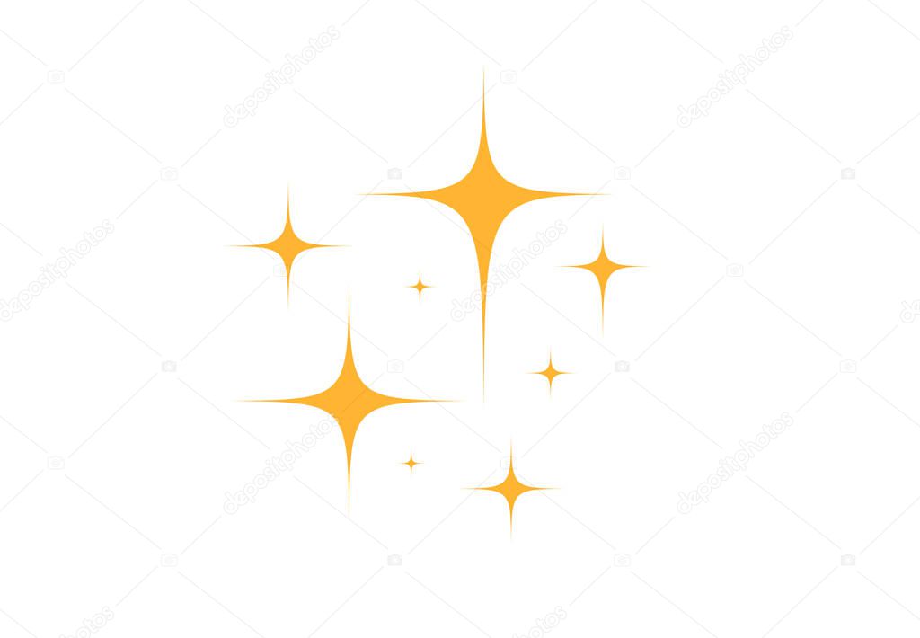 Sparkles Stars icon isolated on white background. Vector illustration.