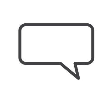 Sohbet ikonu. Konuşma baloncuğu ikonu. Beyaz arka planda izole edilmiş. Vektör illüstrasyonu.