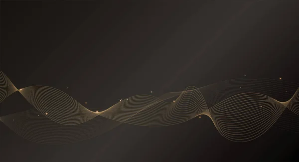 Abstrakter Hintergrund Goldene Linie Winkt Luxusstil Vektorillustration — Stockvektor