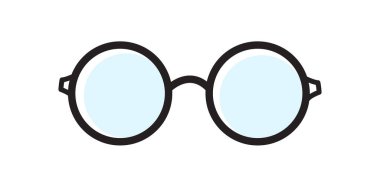 Gözlük simgesi beyaz arkaplanda izole edildi. Modern gözlükler. Vektör illüstrasyonu.