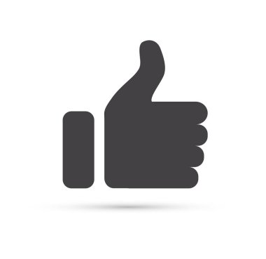 Baş parmak simgesini uzat. Beyaz arkaplanda izole edilmiş bir simge gibi. Vektör illüstrasyonu.