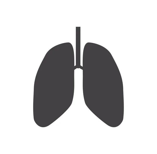Lungensymbol Isoliert Auf Weißem Hintergrund Gesundheits Und Medizinisches Konzept Vektorillustration — Stockvektor