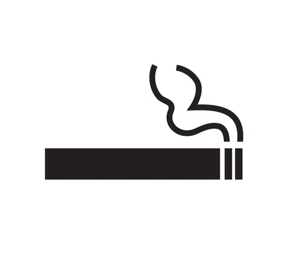 Cigarettikon Rök Ikon Isolerad Vit Bakgrund Platt Design Vektorillustration — Stock vektor