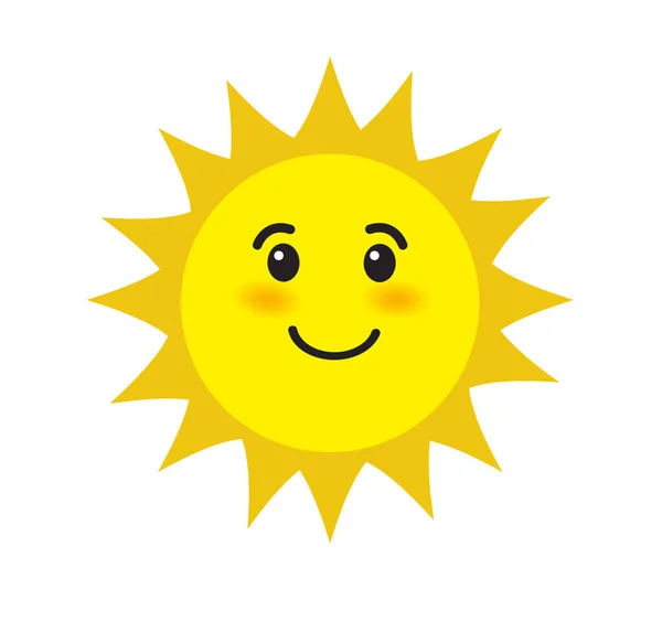 아이콘은 배경에 분리되어 있습니다 Cute Sun Flat Icon Vector Illustration — 스톡 벡터