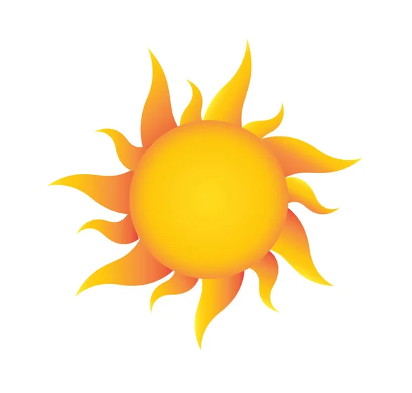 Sun Icon Isolated White Background Sunshine Sunset Vector Illustration — Stock Vector