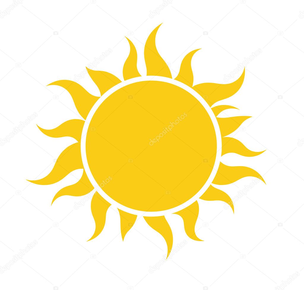 Sun icon isolated on white background. Sunshine, Sunset. Vector illustration.