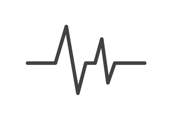 Icono Línea Heartbeat Sobre Fondo Blanco Monitor Pulso Ilustración Vectorial — Vector de stock