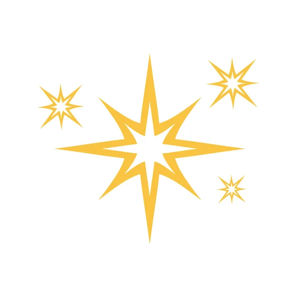Sparkles Stars Icoon Geïsoleerd Witte Achtergrond Glanzend Icoon Twinkelende Sterren — Stockvector