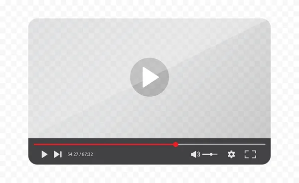 Интерфейс Видеоплеера Изолирован Прозрачном Фоне Дизайн Шаблонов Потокового Видео Веб — стоковый вектор