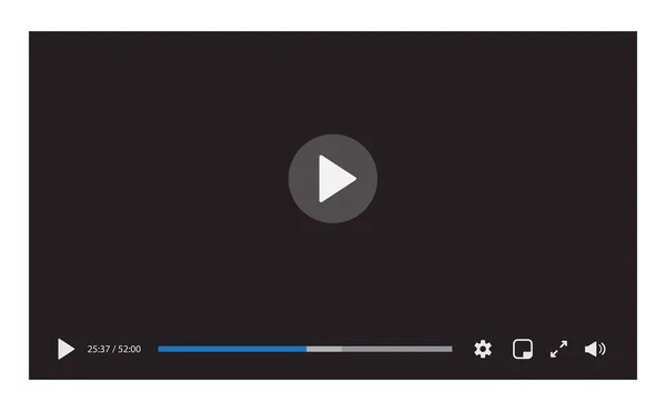 Interface Lecteur Vidéo Isolée Sur Fond Blanc Strea Vidéo — Image vectorielle