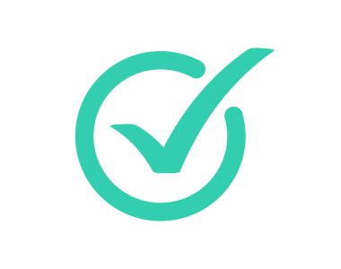 Check mark icon isolated on white background. Green tick, check list icon. Vector illustration.