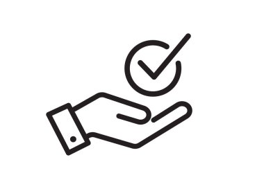 Üst servis simgesi beyaz arkaplanda izole edildi. El simgesini işaretle. En iyi hizmet konsepti. Vektör illüstrasyonu