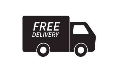 Bedava teslimat kamyonu ikonu. Hızlı nakliye. Web sitesi ve mobil uygulamalar için tasarım. Vektör illüstrasyonu.