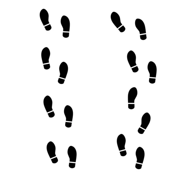 Footsteps Shoeprint Icon Isolated White Background Vector Illustration — Stock Vector
