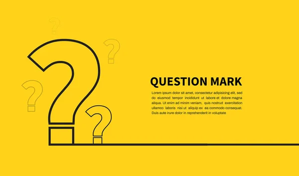 Question Mark Icon Yellow Background Faq Sign Space Text Design — Stock Vector