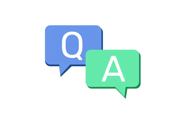 質問と回答音声バブルアイコン 白を基調としたQとAサイン ウェブサイトやモバイルアプリのデザイン要素 ベクターイラスト — ストックベクタ