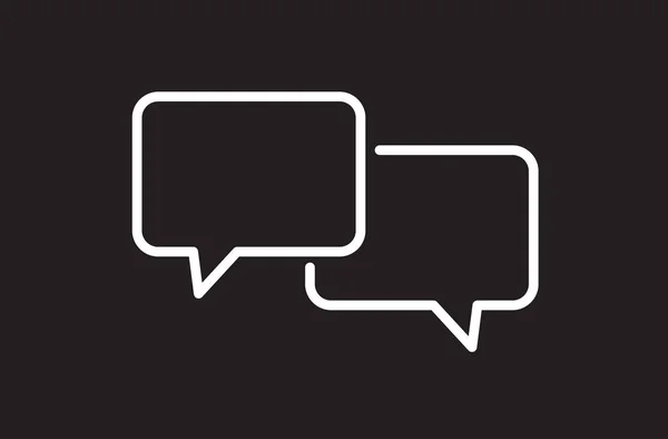 Chat Symbol Sprechblasensymbol Isoliert Auf Schwarzem Hintergrund Flache Bauweise Vektorillustration — Stockvektor