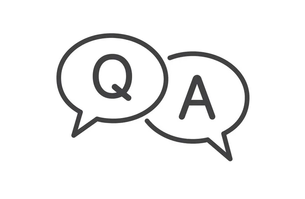 Questions Answers Speech Bubble Icon Sign White Background Vector Illustration — ストックベクタ