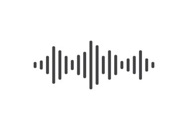 Ses dalgası simgesi. Beyaz arkaplanda ses dalgası formu. Ses ve müzik konsepti. Vektör illüstrasyonu