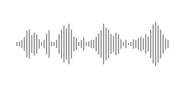 Beyaz arkaplanda dengeleyiciden gelen ses dalgası. Ses ve müzik konsepti. Modern tasarım. Vektör illüstrasyonu