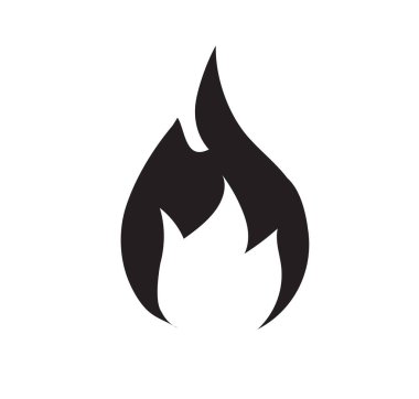 Beyaz arkaplanda ateş ikonu izole edildi. Sıcak alev enerjisi. Vektör illüstrasyonu