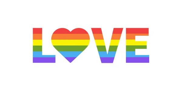 Amor Con Arco Iris Del Corazón Forma Corazón Bandera Lgbtq — Archivo Imágenes Vectoriales