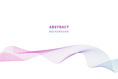 Soyut dalgalı çizgiler. Renkli dalga çizgileri beyaz arkaplanı izole etti. Renkli çizgilerin dalgası. Vektör illüstrasyonu