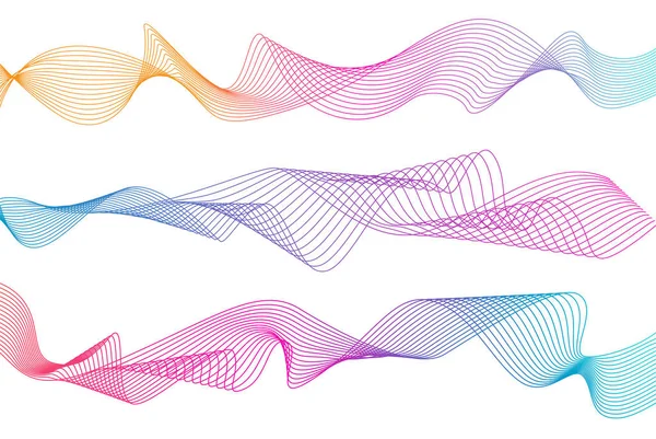 Soyut dalgalı çizgiler. Renkli dalga çizgileri beyaz arkaplanı izole etti. Dalgalı kıvrımlı çizgi. Tasarım elementi. Vektör Ep.10
